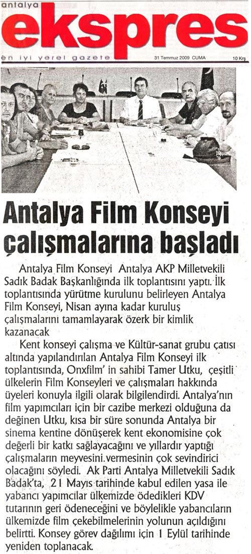 Antalya Ekspres - Antalya Film Konseyi Çalışmalarına Başladı - 31 Temmuz 2009