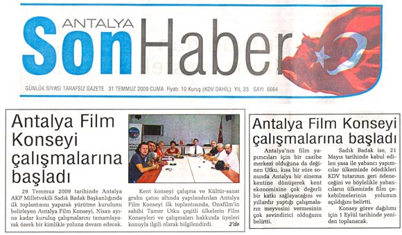 Antalya Son Haber - Antalya Film Konseyi Çalışmalara Başladı - 31 Temmuz 2009