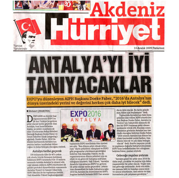 Hürriyet Akdeniz - Antalya'yı İyi Tanıyacaklar - 14 Aralık 2009