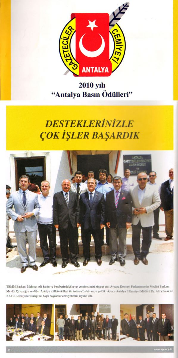 Antalya Gazeteciler Cemiyeti 2010 yılı 