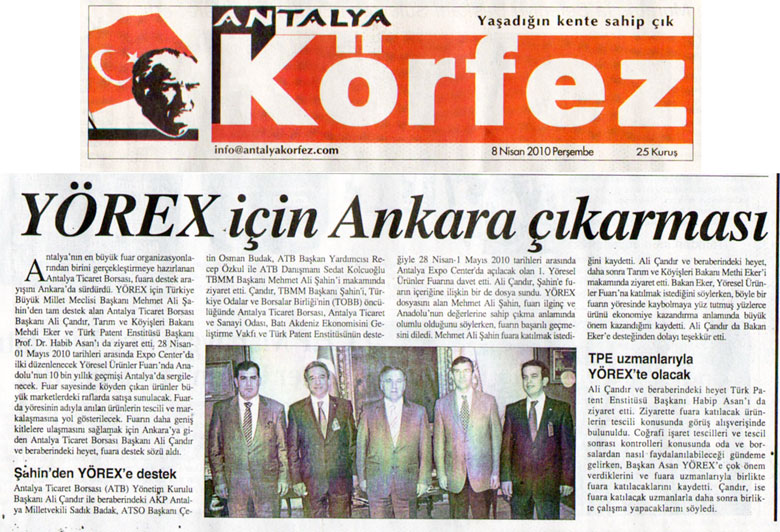 Körfez Gazetesi - YÖREX için Ankara çıkarması - 8 Nisan 2010