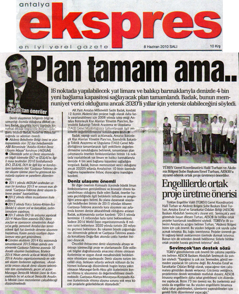 Ekspres Gazetesi - Plan Tamam Ama... - 8 Haziran 2010