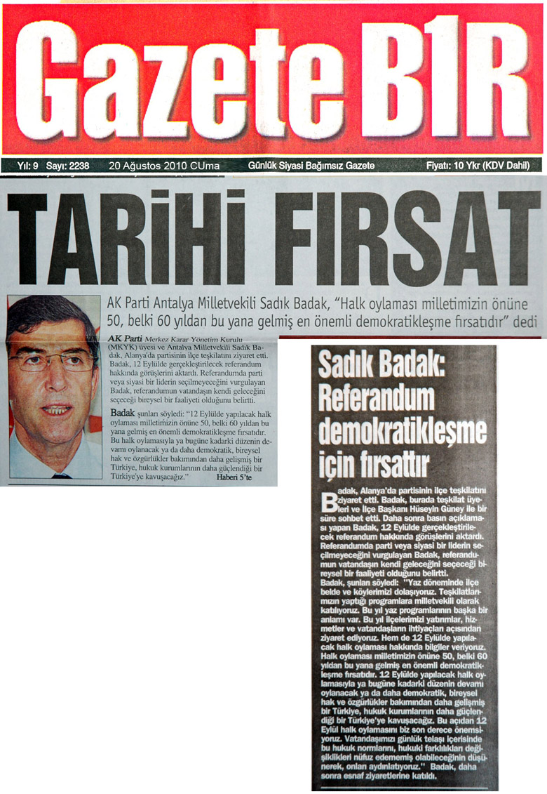 GazeteB1R - TARİHİ FIRSAT - 20 Ağustos 2010