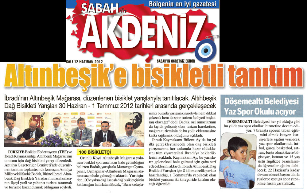 Sabah Akdeniz - Altınbeşik'e Bisikletli Tanıtım - 12 Haziran 2012