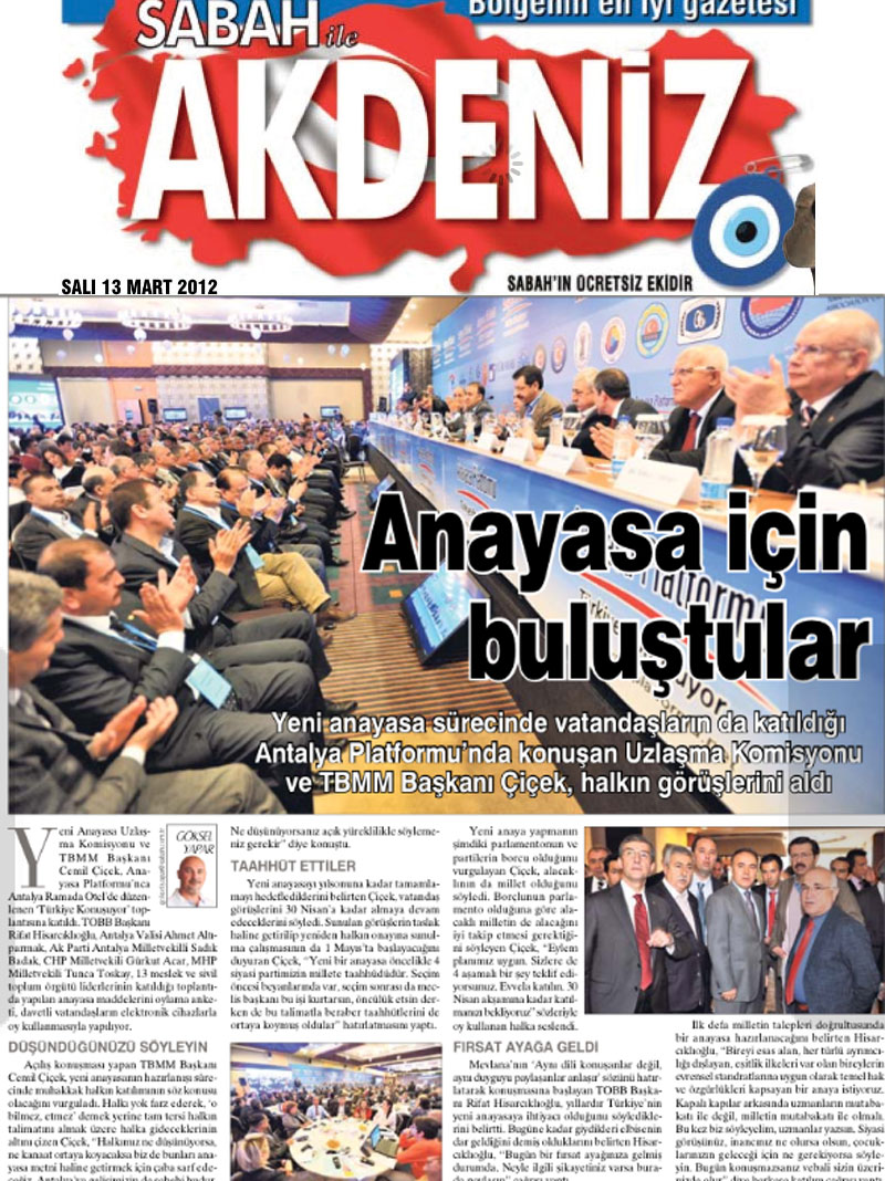 Sabah Akdeniz - Anayasa İçin Buluştular - 13 Mart 2012