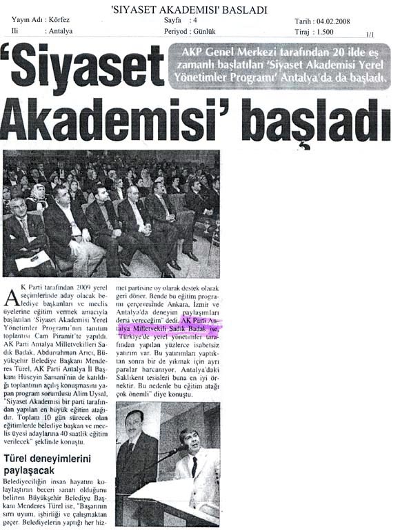 Körfez - Siyaset Akademisi Başladı - 04 Şubat 2008