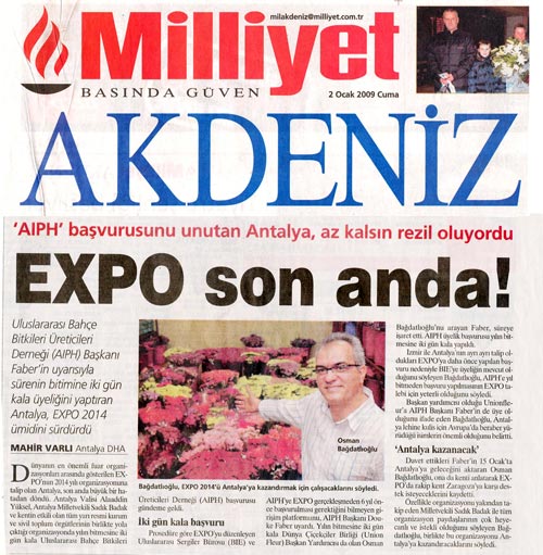 Milliyet Akdeniz - EXPO Son Anda - 2 Ocak 2009