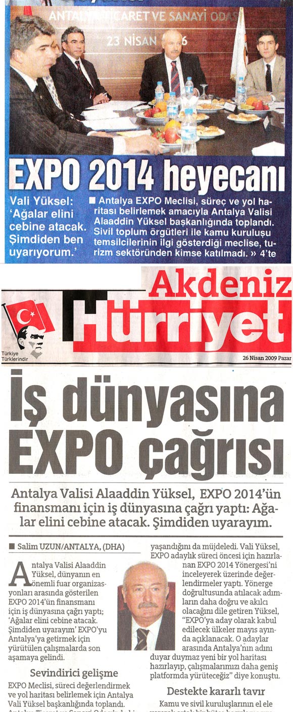 Hürriyet Akdeniz - Expo 2014 Heyecanı - 26 Nisan 2009