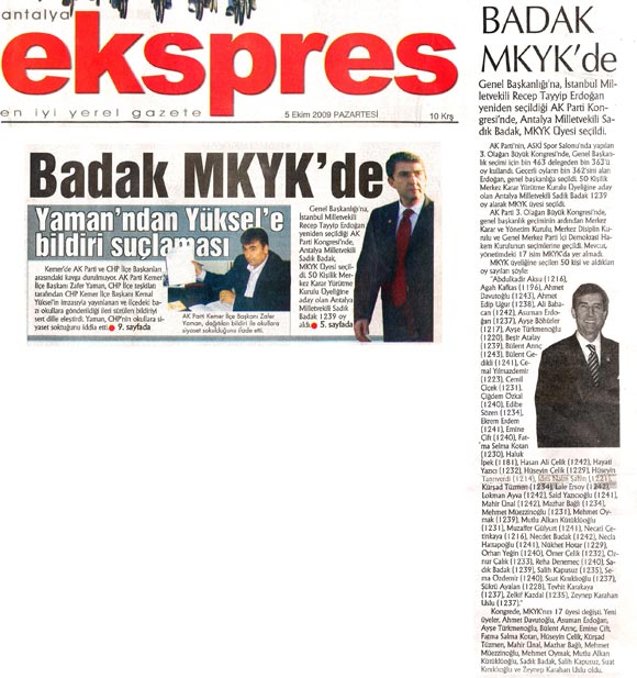 Ekspres - Badak MKYK'de - 5 Ekim 2009