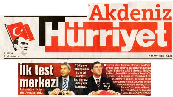 Hürriyet Akdeniz - İlk Test Merkezi - 2 Mart 2010