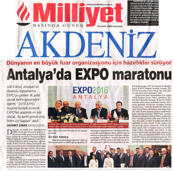 Milliyet Akdeniz - Antalya'da EXPO Maratonu -14 Aralık 2009