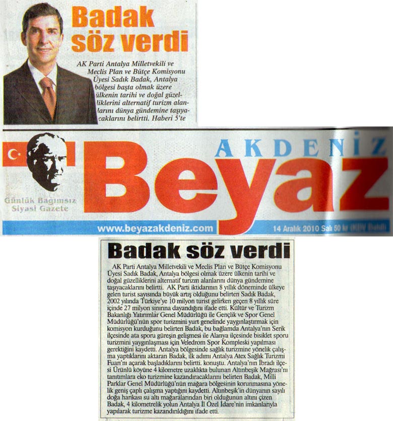 Beyaz Gazetesi - Badak söz verdi - 14 Aralık 2010