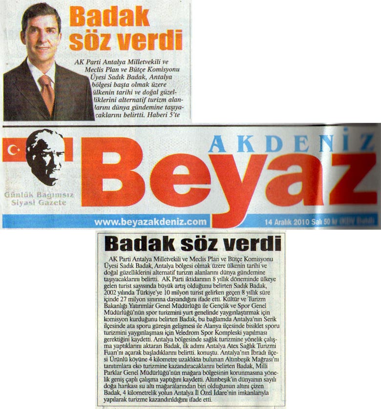 Beyaz Gazetesi - Badak söz verdi - 14 Aralık 2010
