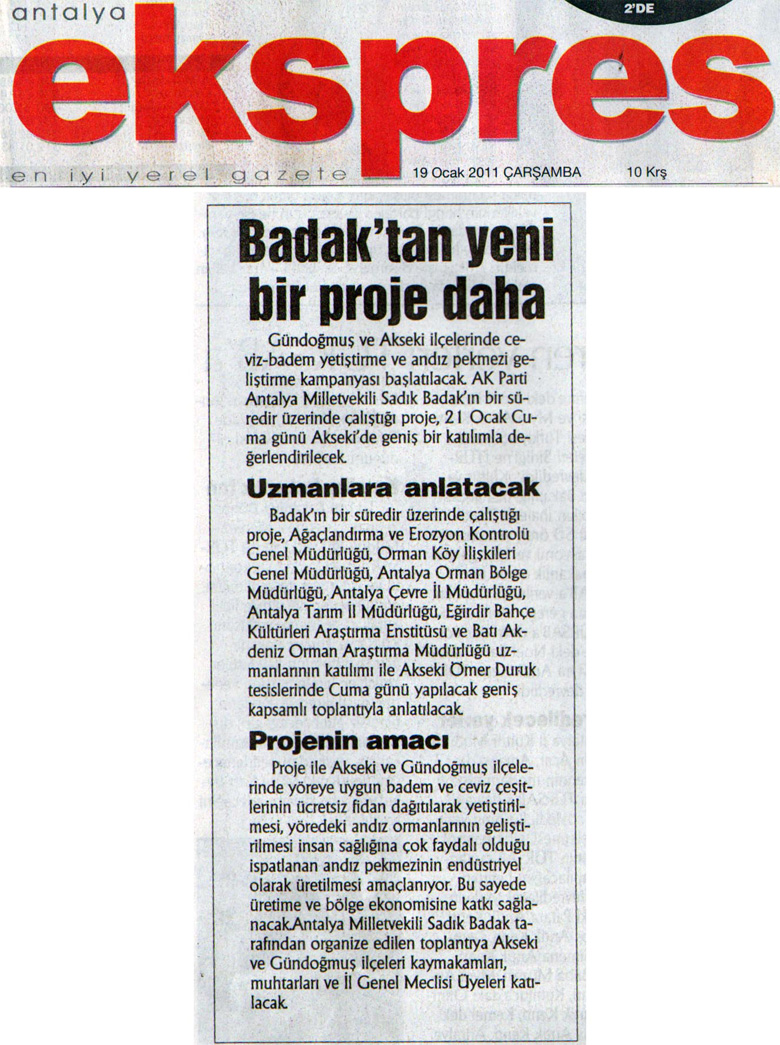 Ekspres - Badak'tan yeni bir proje daha - 19 Ocak 2011