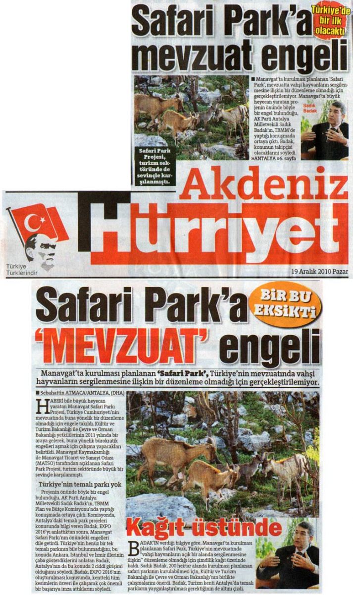 Hürriyet Akdeniz - Safari Park'a mevzuat engeli- 20 Aralık 2010