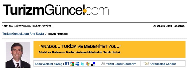 Turizmguncel.com - ANADOLU TURİZM VE MEDEYİNET YOLU