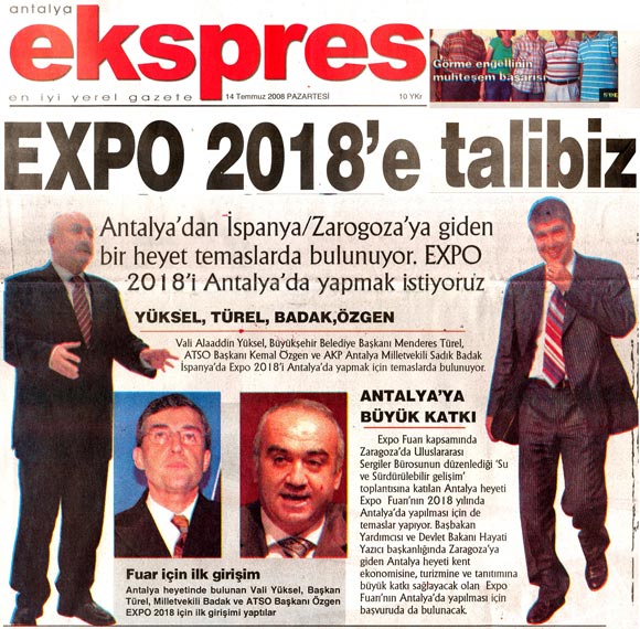 Antalya Ekspres - EXPO 2018'e Talibiz - 14 Temmuz 2008