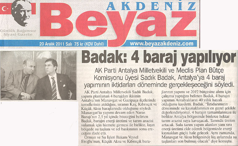 Beyaz - Badak: 4 Baraj Yapılıyor - 20 Aralık 2011