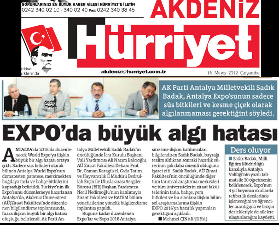 Hürriyet Akdeniz - Expo'da Büyük Algı Hatası - 16 Mayıs 2012