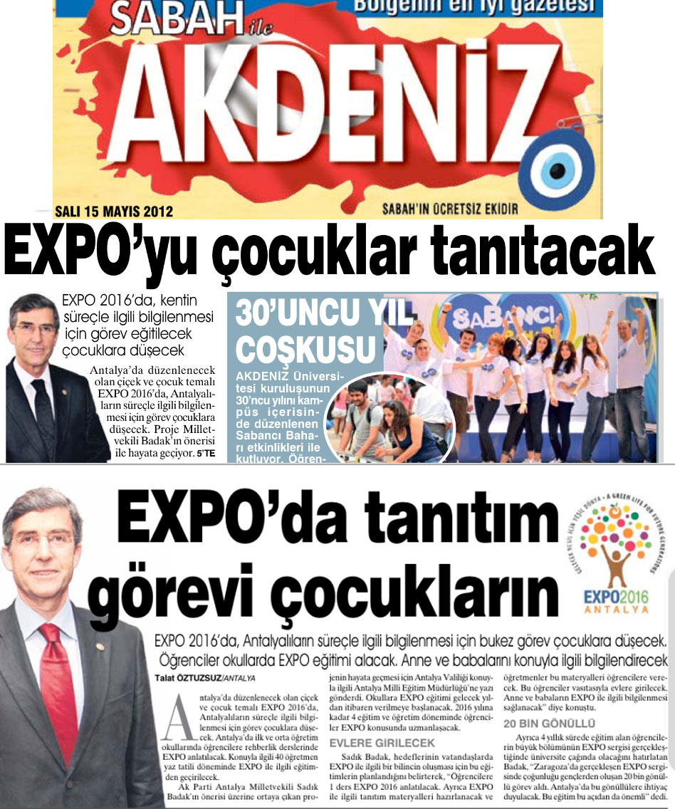 Sabah Akdeniz - Expo'yu Çocuklar Tanıtacak - 15 Mayıs 2012