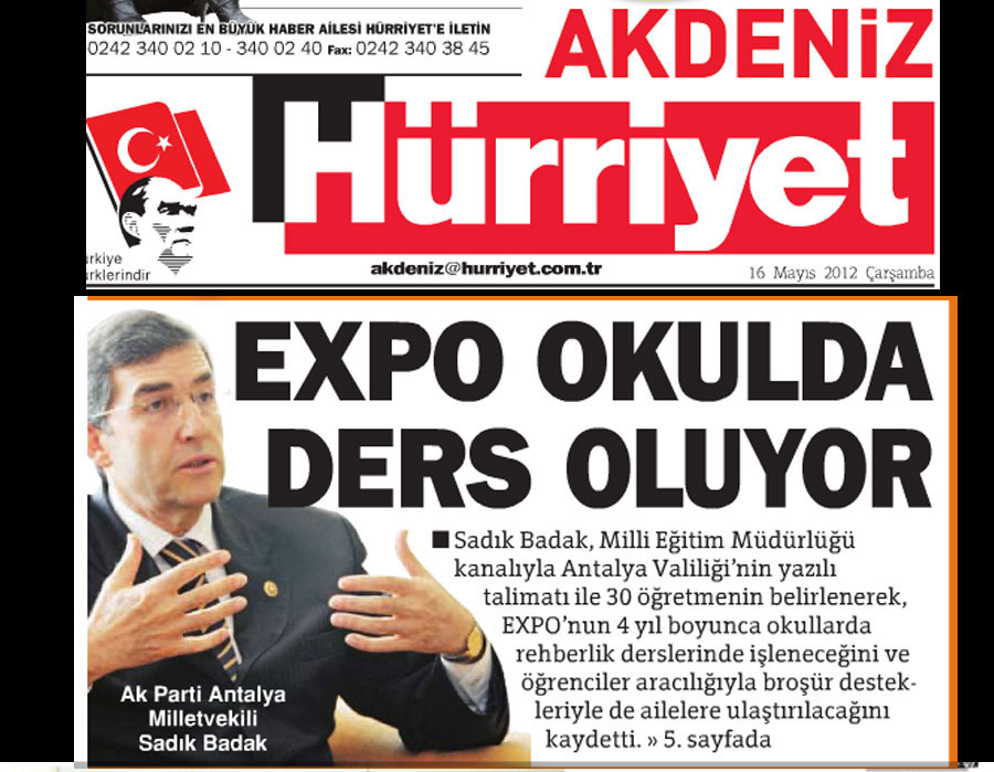 Hürriyet Akdeniz - Expo Okulda Ders Oluyor - 16 Mayıs 2012