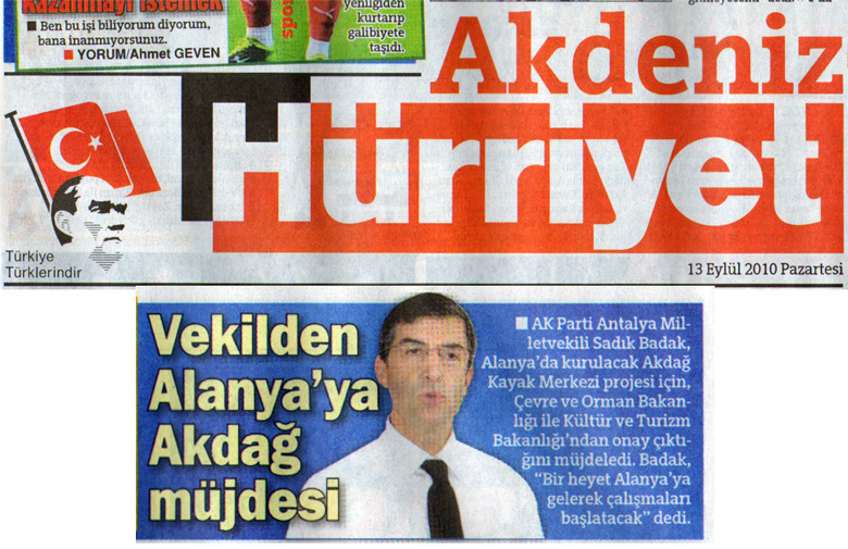 Hürriyet Akdeniz - Vekilden Alanya'ya Akdağ Müjdesi - 13 Eylül 2010