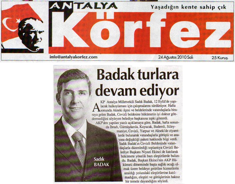 Körfez Gazetesi - Badak Turlara Devam Ediyor - 24 Ağustos 2010