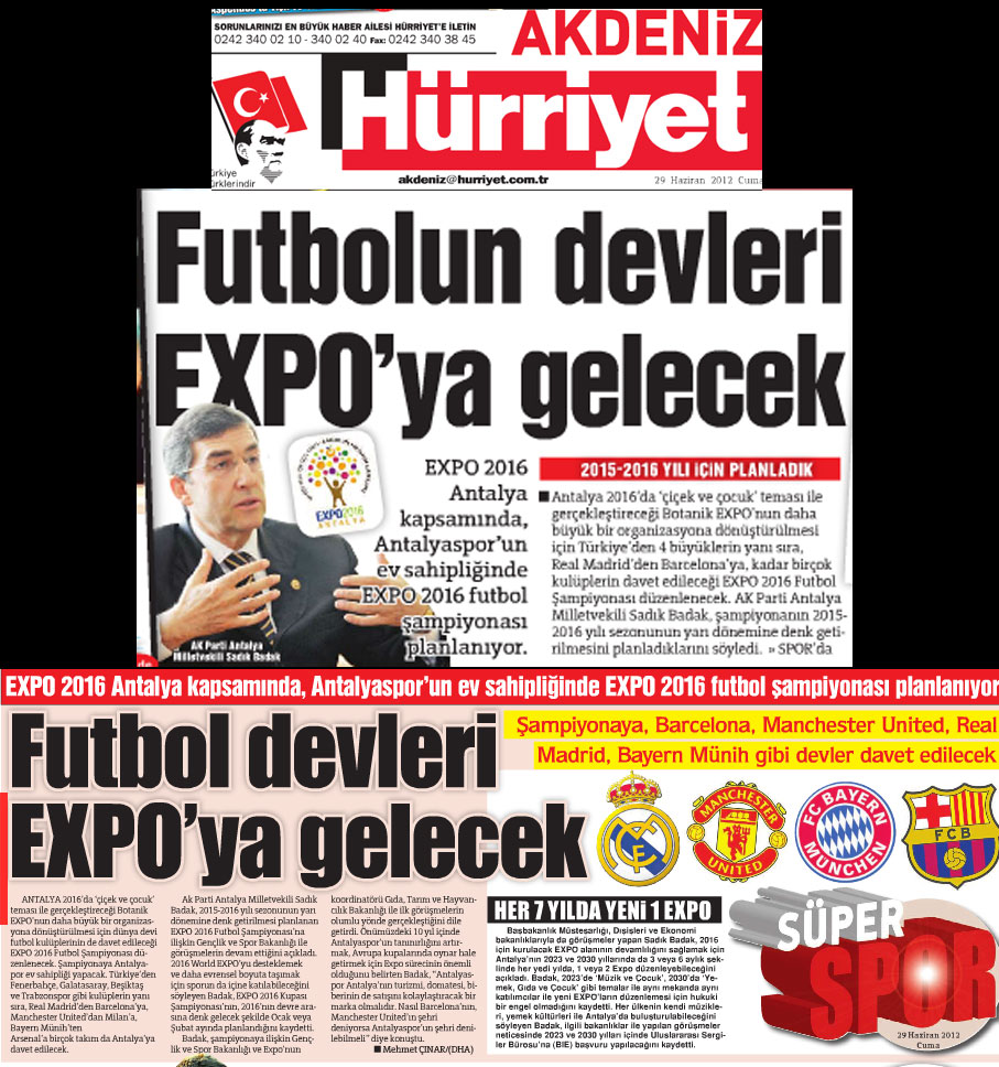 Hürriyet Akdeniz - Futbolun Devleri EXPO'ya Gelecek - 29 Haziran 2012