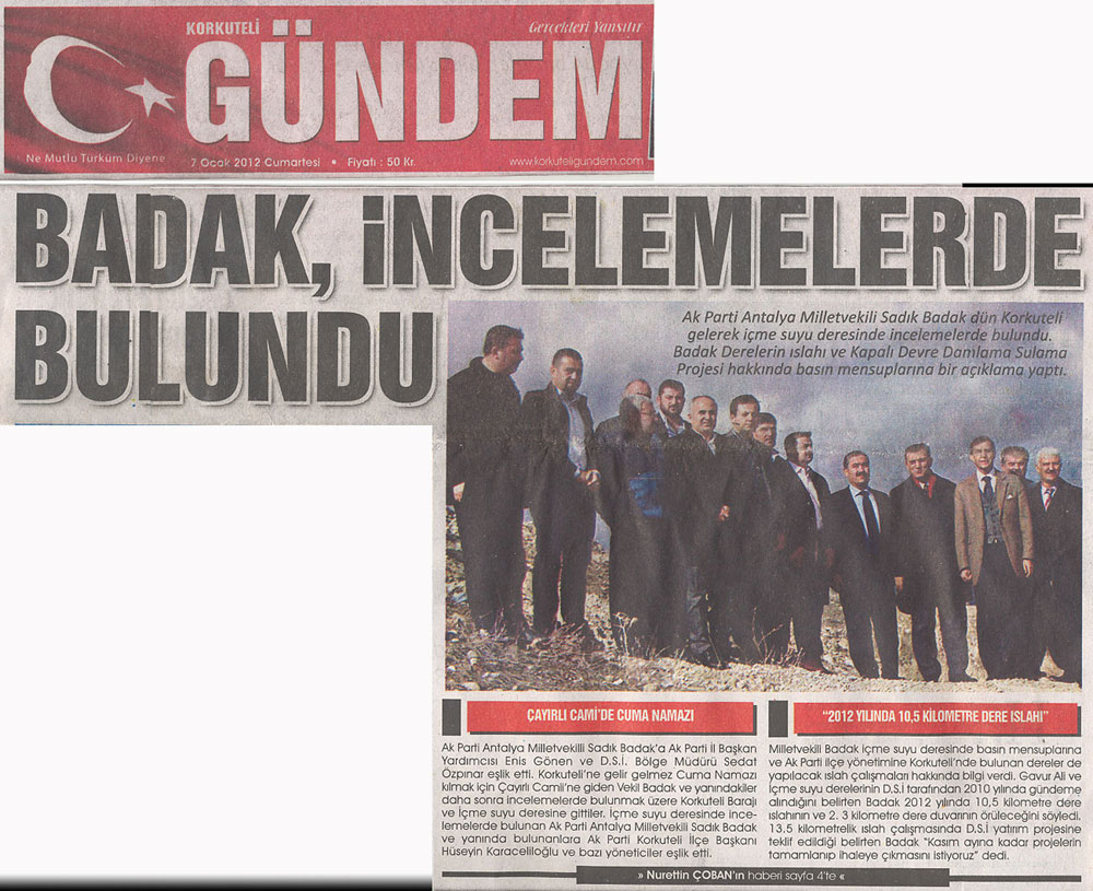 Korkuteli Gündem - Badak, İncelemelerde Bulundu - 7 Ocak 2012