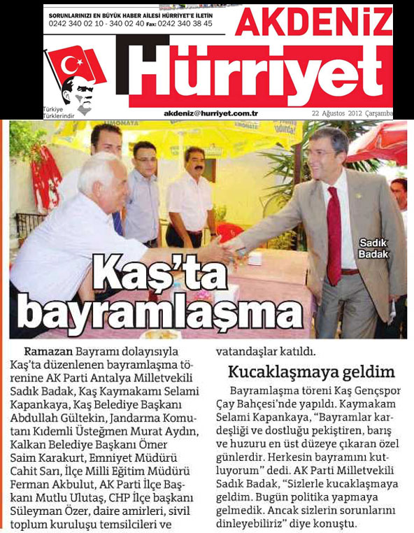 Hürriyet Akdeniz - Kaş'ta Bayramlaşma - 22 Ağustos 2012